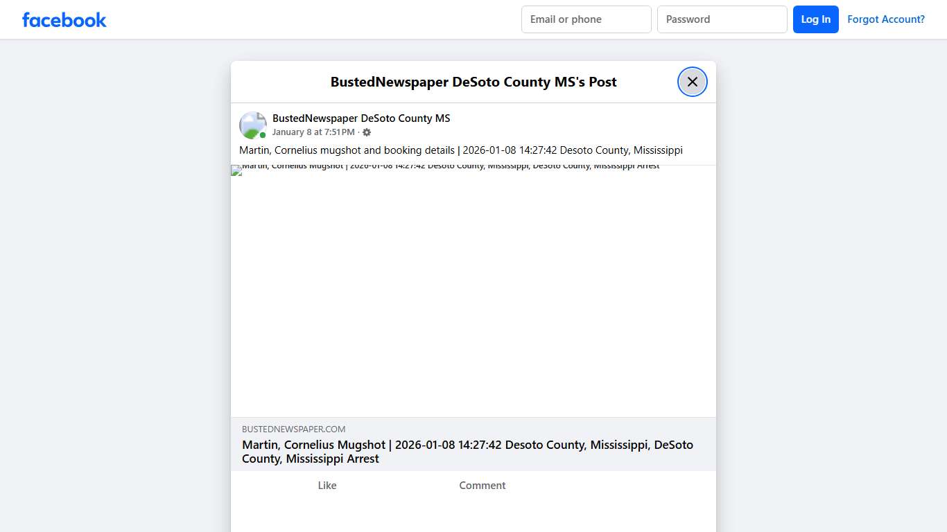 Martin, Cornelius... - BustedNewspaper DeSoto County MS Facebook